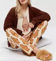 NEW PETER ALEXANDER MAMA BEAR PLUSH PJ TOP + PANTS SET WOMENS XL RRP$169.90