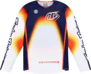 Troy Lee Designs SE Pro Array Motocross Jersey, white-blue-orange, Size XL for Men White Blue Orange