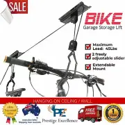 Bicycle Lift Bike Storage Rack Hoist Ceiling Surfboard Kayak Hooks Garage Hanger