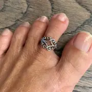 Sterling Silver Swirly Toe Ring, Silver Rings, Swirl Ring, Boho Ring