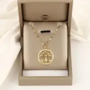 Celtic Tree Of Life 18k Gold Plated Pendant Necklace Copper Women Jewelry Gift