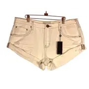 One Teaspoon The Bandit Denim Jean Shorts in White NWT Size 34