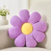 Flower Pillow,Daisy Pillow Flower Shaped Throw Pillow,Cute 15.7'' Purple