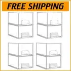 Clear Stackable Storage Drawers with Handles - Perfect for Home Organization