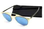 NEW Christian DIOR REFLECTED Rose Gold Khaki Blue Mirror Pilot Sunglasses XX8 3J
