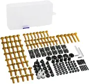 Motorcycle Fairing Bolt Kit Motorcycle Fairing Bolts Nuts Kit Body Fastener Clips Screw Car Nuts for Y&amaha for TMAX 500 530 for MT07 for MT09 for MT10(Gold)