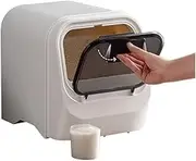 Grain Rice Storage Bin Cereal Bucket Kitchen Food Container Dispenser Moistureproof Sealed Storage Leak Proof Locking Lid Large Storage Box Plastic Pet Measuring Cup BPA Free Food Flour (White 11L)