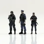 figreal 1/64 Special Forces set002 painted figure x3 diorama
