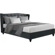 Pier Bed Frame Fabric - Charcoal Queen