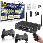 Retro Game Console X3 pro Super Console with 2 Wireless Controllers Built-in 50000/60000/70000+ Games, 8K Emualtor Video Console with 500G HDD, Arcade Gaming Console with BT5.0,5G,WiFi (64g)