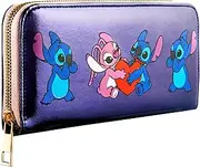 Men's Wallet with Key Chain, Multiple Card Holders, Clear ID Slot, Bi-Fold, Faux Leather, Casual Style, Unisex-Youth, Male, Disney Fans