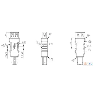 USB 2.0 A母對B公 印表機轉接頭/ USB轉接頭 A母-B公