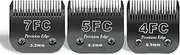 7FC/5FC/4FC Stainless Steel Dog Clipper Blades, Compatible with Heiniger/Andis/Oster A5/Wahl KM10 Series, Pack of 3, Black