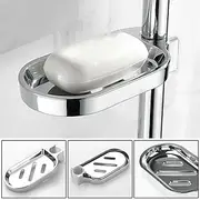 Shower Rail Soap Dish Box Soap Holder Soap Pallet Shower Rod Slide Bar ABS Chrome for Sliding Bar Bathroom Tray Soap Box Slide Bar Soap Dish Holder Replacement