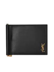 Saint Laurent Tiny Monogram Bill Clip Wallet in Shiny Leather