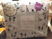 New In Package Kids Rule Full Sheet Set Bonjour PARIS French Dog Eiffel Tower