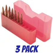 MTM Slip-Top Rifle Ammo Box - 20 Round 3 PACK for Rem Mags, Wby Mags, Win Mags -