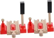 Interactive Wooden Train Track Accessories Pcs Traffic Barrier Traffic Signal Kit for Boys and Girls