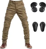 [LOMENG] Motorcycle Riding Pants Motorbike Motocross Cycling Jeans Safety CE Knee Hip Removable Armored All Seasons for Men