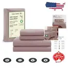 Summer-Ready 4-Piece Lilac Organic Cotton Bedding Set - Fits 15" Deep Mattress
