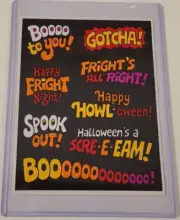 HALLOWEEN Vintage 1980's FRIGHT NIGHT Spook Out GOTCHA STICKER CARD SHEET Unused