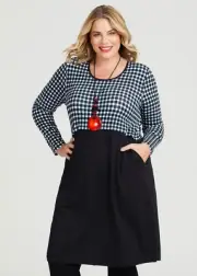 ts Taking Shape Dressm Size 16 Ponte Checker Style NWT