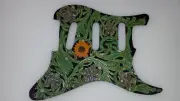 Leather pickguard Custom Hand Tooled Leather Stratocaster "Floral Riffs" color