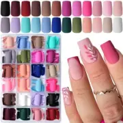 576pc Square Press on Nails Medium Matte Fake NailsTapered Medium Square Tips