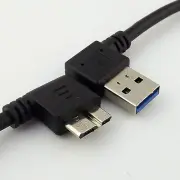Micro USB 3.0 B Male Left Angle To USB Type A Male Left Angle Data Adapter Cable