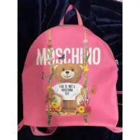 在飛比找蝦皮購物優惠-🔥現貨🧸只背過一次🎀義大利 Moschino 粉紅小熊後背包