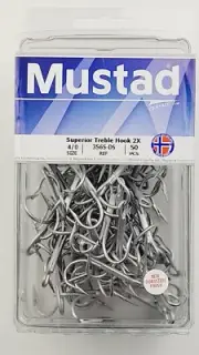 Mustad Treble Hooks 3565-DS-4/0-50 Durasteel 2X Strong Triple Hook