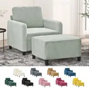 Sofa Chair Single Sofa Chair with Footstool Lounge Sofa Armchair Velvet vidaXL