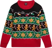 Boys' Ugly Christmas Sweater - Novelty Xmas Holiday Party Pullover (4-18)