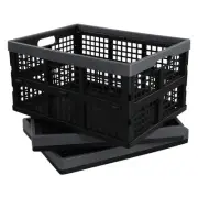 3-Pack 32 L Collapsible Crates, Plastic Folding Storage Crates