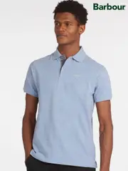 Barbour® Light Blue 100% Cotton Classic Polo Shirt (AD4196) | $134