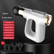 GGP White Heated Mini Fascia Massage Gun Lcd Display, Muscle Recovery Tool, 32 Adjustable Levels