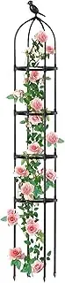 Garden Trellis - 5.7 Ft Metal Garden Obelisk | Adjustable Cages Supports for Vegetable Jasmine Grape Cucumber Clematis Outdoor Backyard Patio Pathway