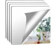 Of 8 Self Adhesive Tile Mirrors, Self Adhesive Flexible Mirror, Not Glass, Diy Acrylic Wall Decoration, Decorative Mirror, Frameless, 30 X 30 Cm