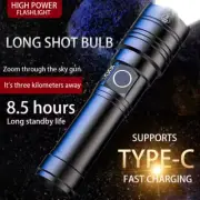 50000 Lumen Rechargeable LED Tactical Flashlight – Super Bright, Powerful Torch