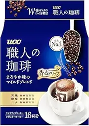 UCC Japan Craftsman's Coffee, Coffee Powder On The Go Filter, Smooth Blend Brazil Vietnam, 16 Sachets