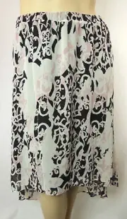 NEW Autograph Black Print Elastic Waist Pull-On Hi-Lo Skirt Plus Size 20 # L53