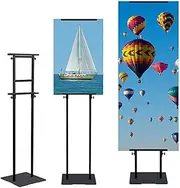 Poster Stand Sign Holder Floor Stand,Double Sided Banner Stand with Base,Metal Heavy Duty Poster Board Stand,Adjustable Standing Sign Holder for Display