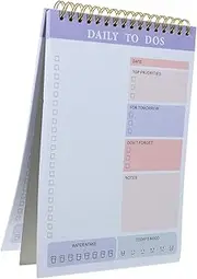 SECFOU Portable Planner Notepad Dual Wire Tear Off Daily Memo Pad with Simple Design for Desk Planning Do Lists for Students and Organizing Tasks