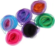[NIYANGLE] Colorful present Scarf Play Scarves Tulle Scarves Trick Silk Scarves Dancer Festival Juggling Performance Scarves Dance Scarf Play Silk Chiffon Color