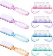 SYEYCW 8 Pcs Nail Brushes, Nail Handle Clean Brush, Plastic Scrubbing Brush, Finger Tip Scrubbing Brushes, Manicure Dust Brush, Fingernail Cleaning Tool, for Hand Toes Nails, Garden, Home, Salon Use