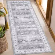 2x6 Rug Runner Vintage Entryway Mat Grey Boho Rug Washable Long Throw Carpet ...