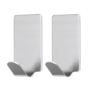 2Pcs 43x25mm Stainless Steel Hat Hooks, Towel Hooks Robe Hooks(Silver)