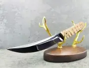 Handmade Stainless Steel Samauri DLC Mirroring Surface Full Tang Knife