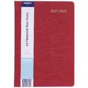 J.Burrows A5 Day to Page Textured FY25/26 Diary Berry