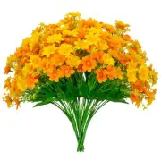 Artificial Daisy 8 Bundles Mums Flowers Outdoor UV Resistant Plants Fake Silk...
